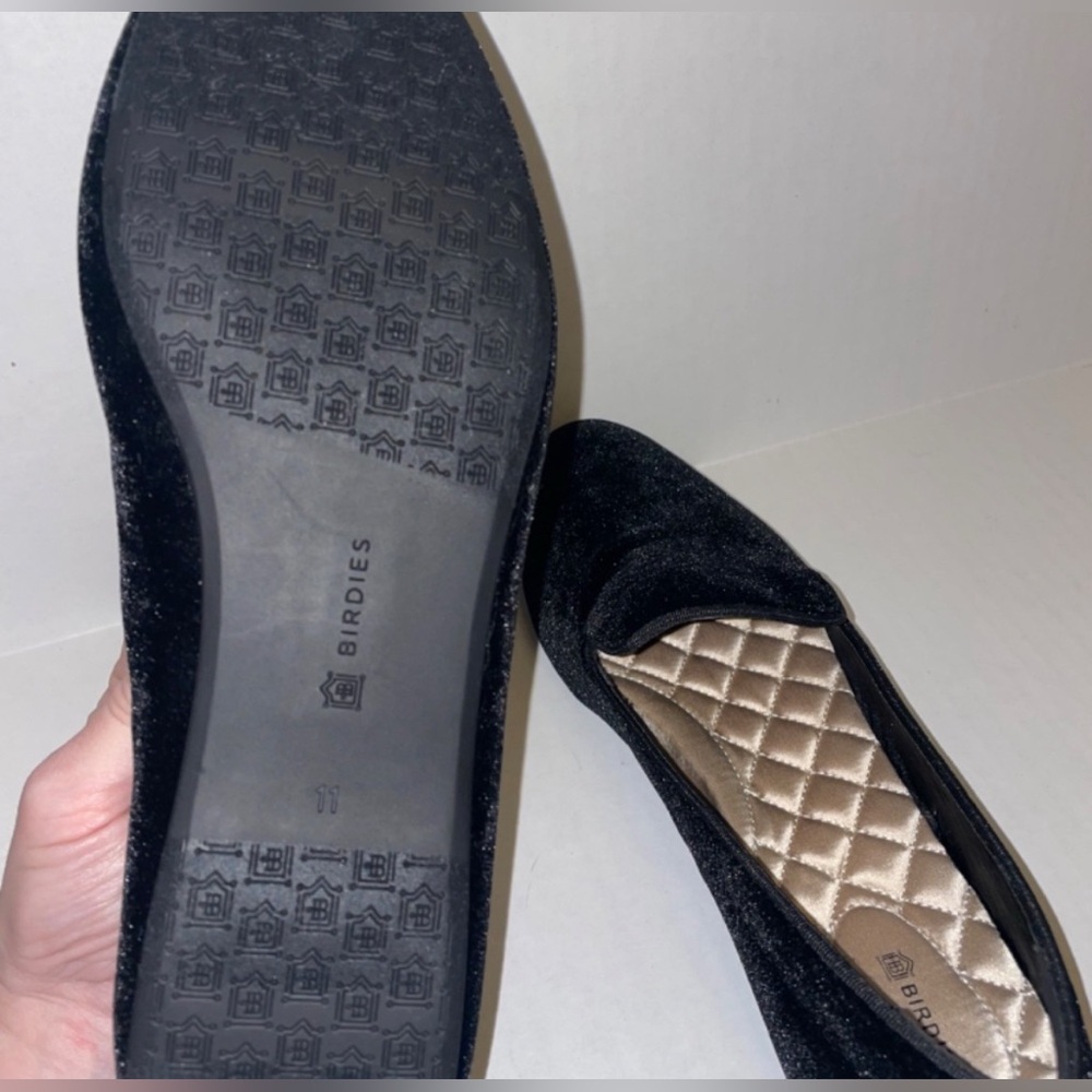 BIRDIES NWOB The Starling Black Velvet Slip On Flats Loafer Women's Size 11 - Picture 9 of 11